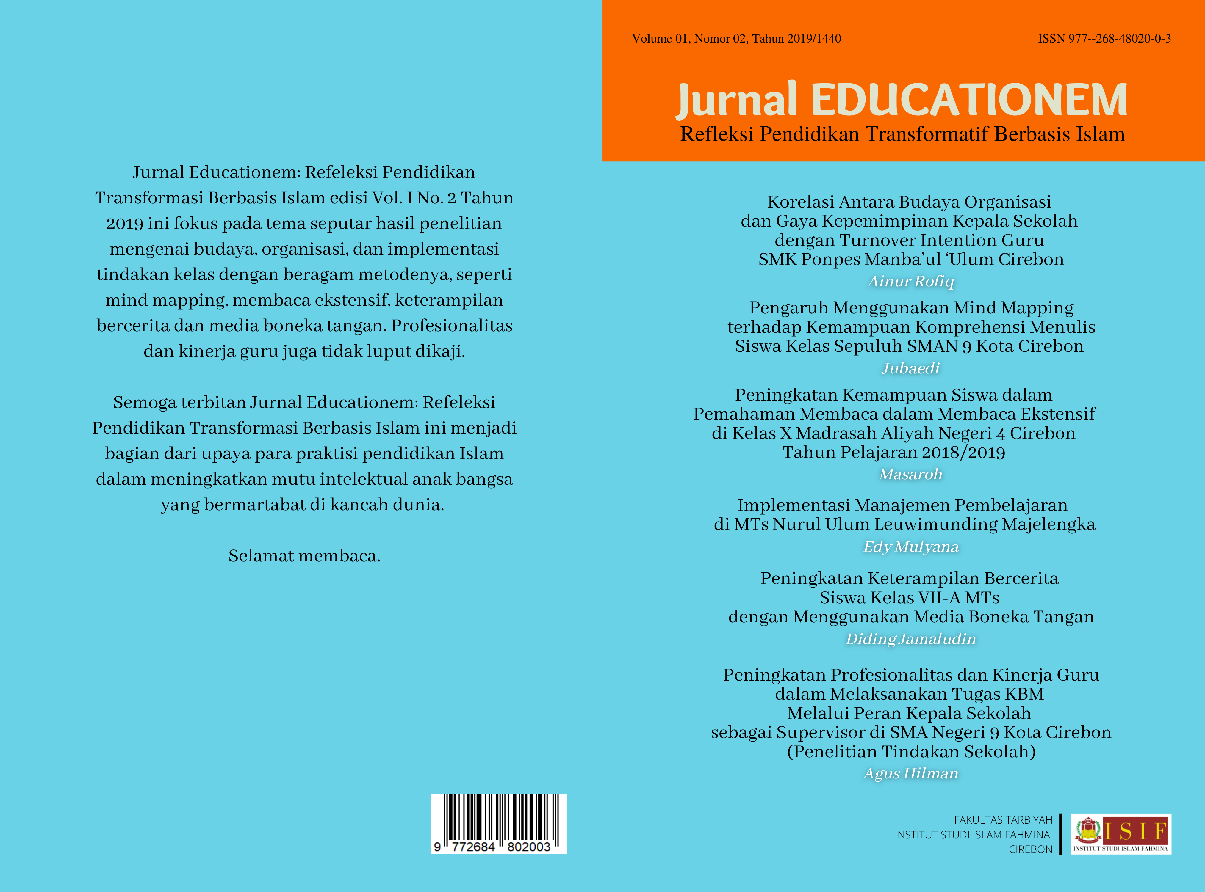 					View Vol. 1 No. 02 (2019): COVER Jurnal EDUCATIONEM VOL. 1 NO. 2 TAHUN 2019
				